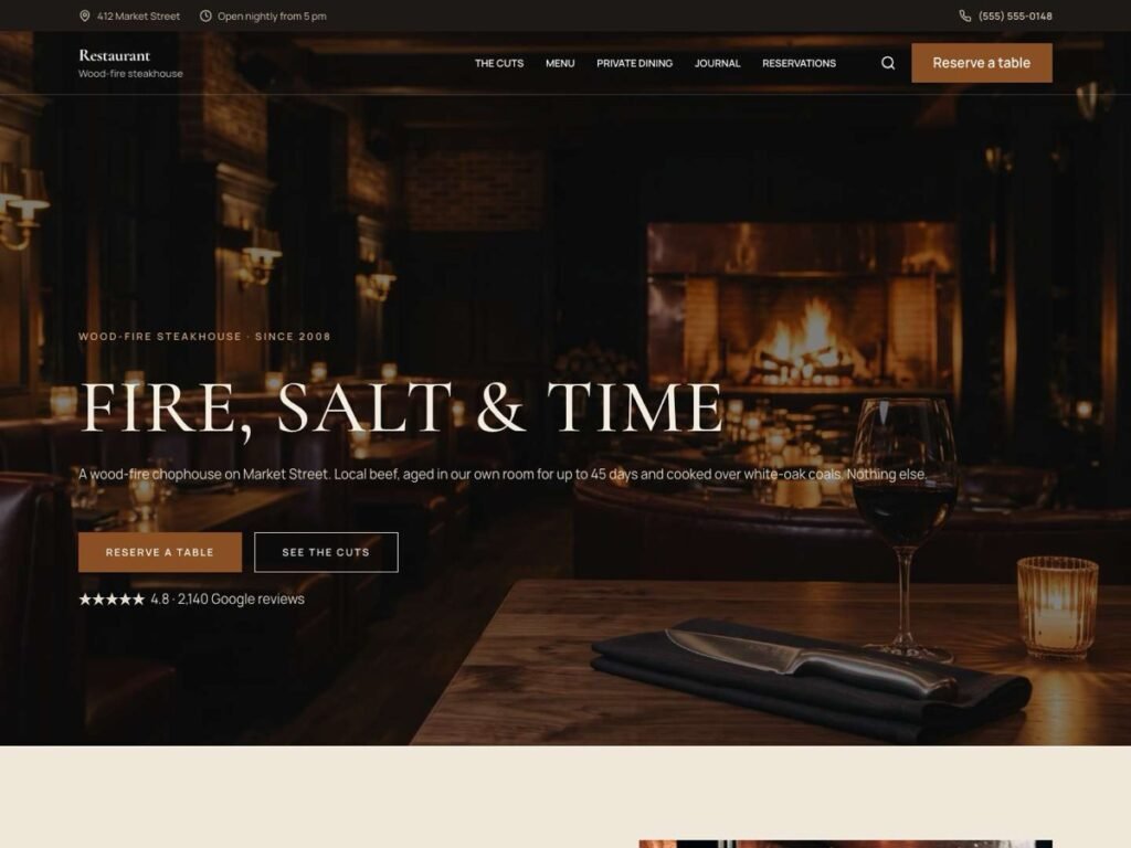 Restaurant demo home page